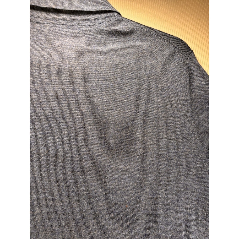 Joseph Aboud Men's Collared Polo 100% Merino Wool Pullover Sweater Blue/Gray L - Picture 7 of 8